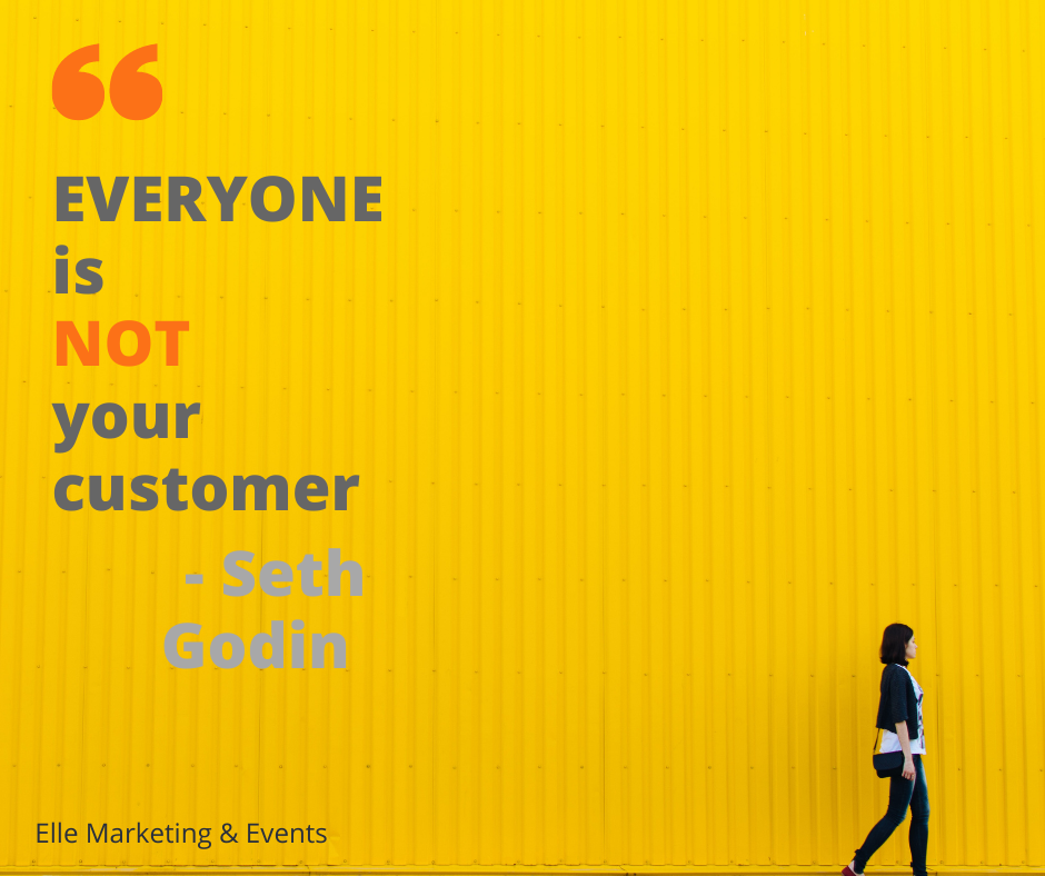 Marketing Quote Seth Godin | Elle Marketing and Events | Girl walking against yellow wall